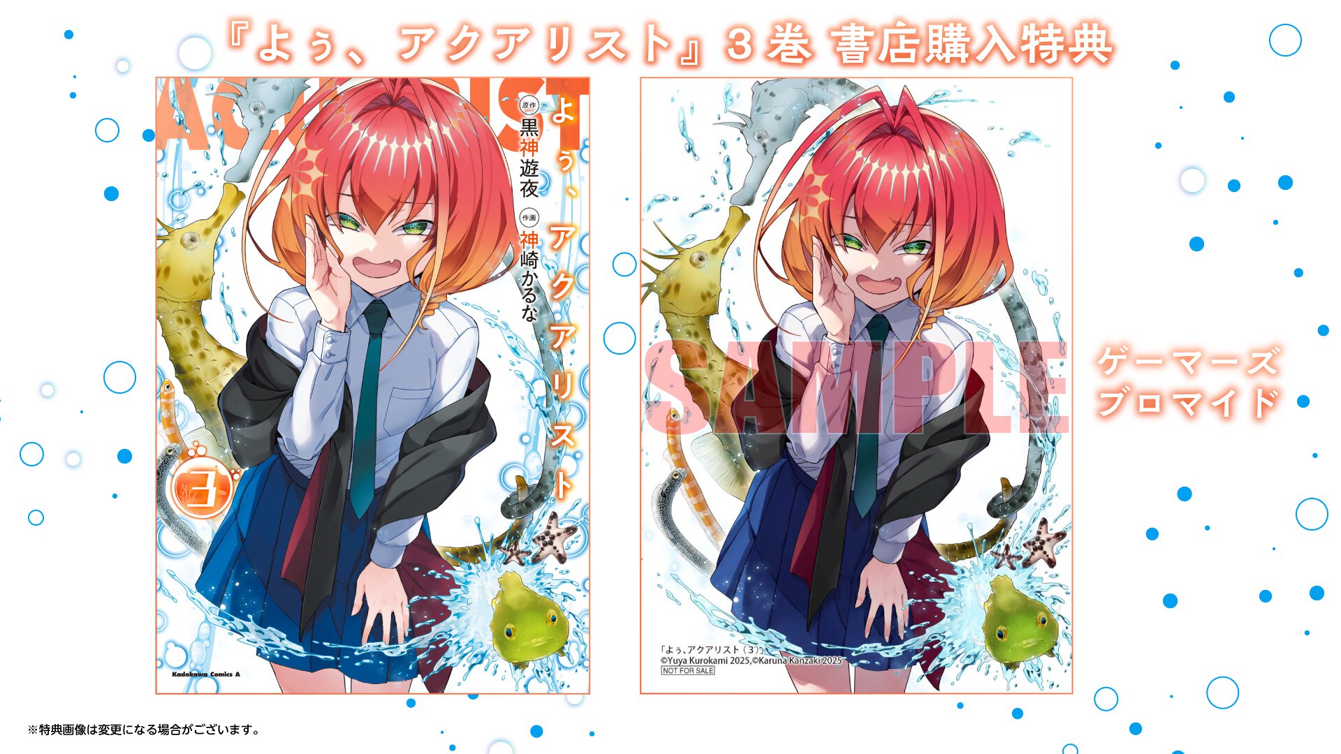 『よぅ、アクアリスト』3巻 書店特典一覧